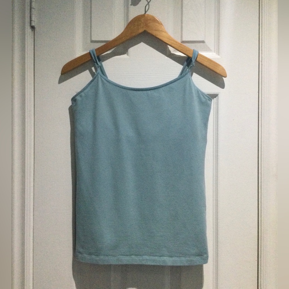 Willow Bay Cotton Blue Sleeveless Fitted Camisole With Adjustable Straps